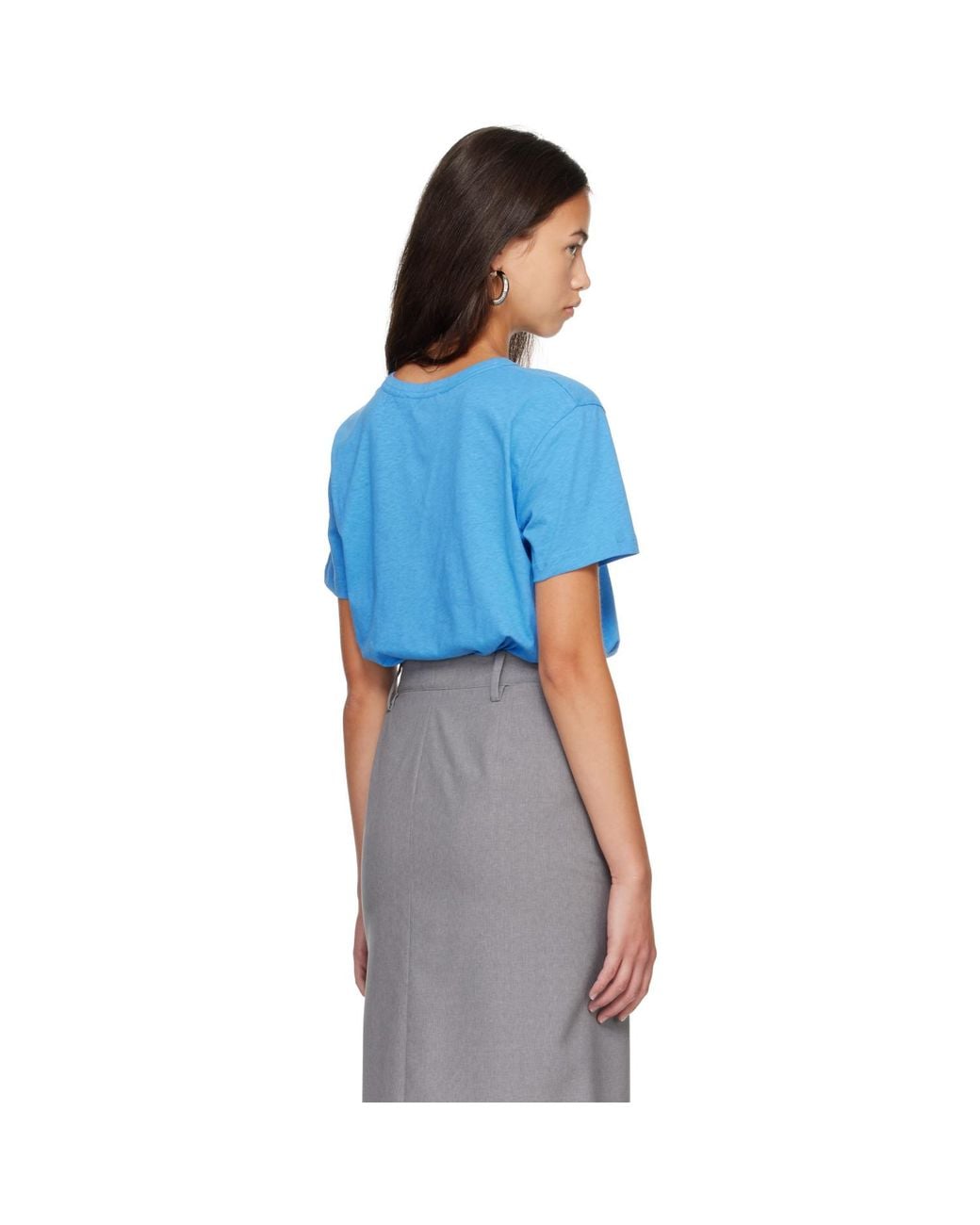 Acne Blue Graphic Jersey T-Shirt