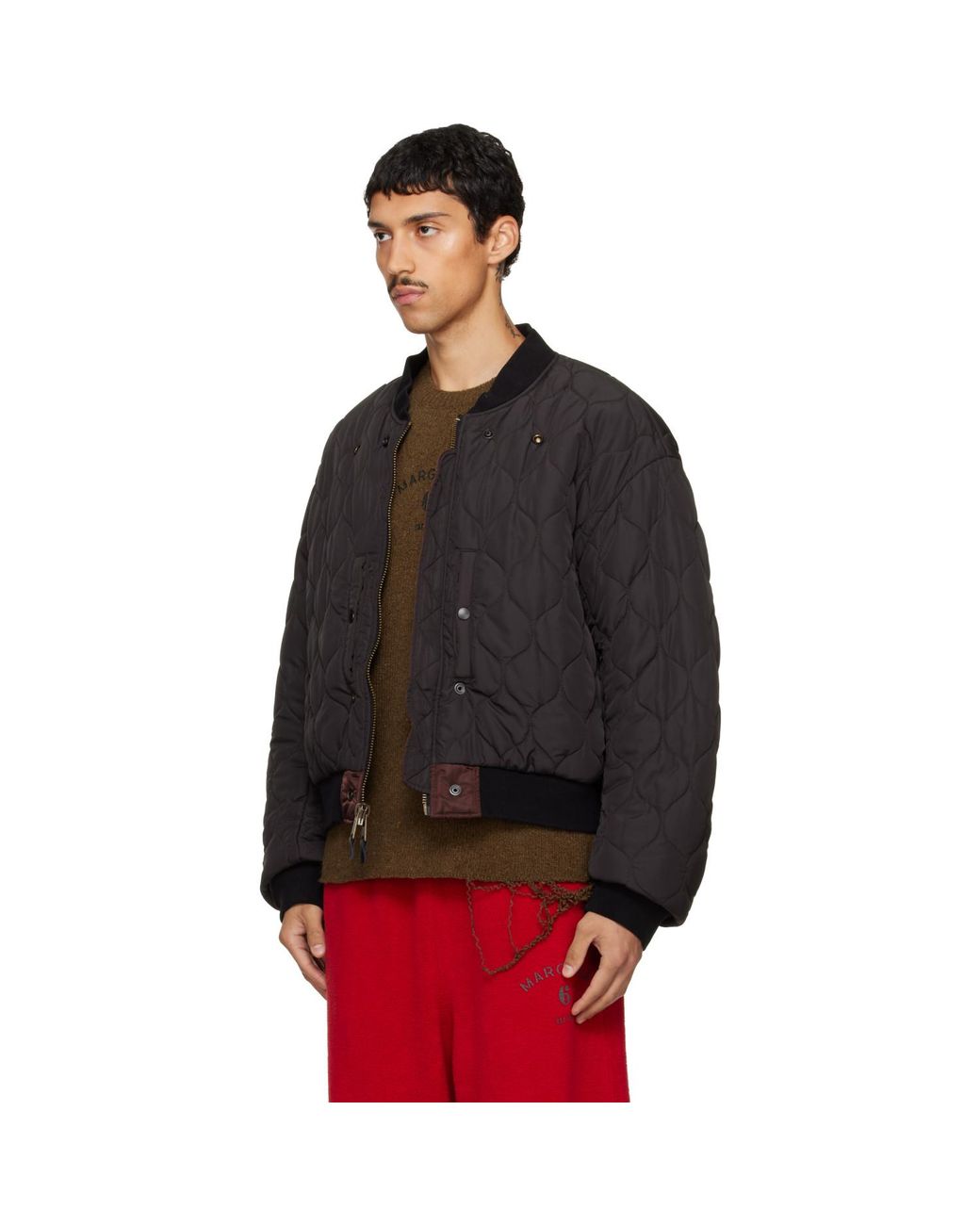 Maison Margiela Red Reversible Bomber Jacket for men