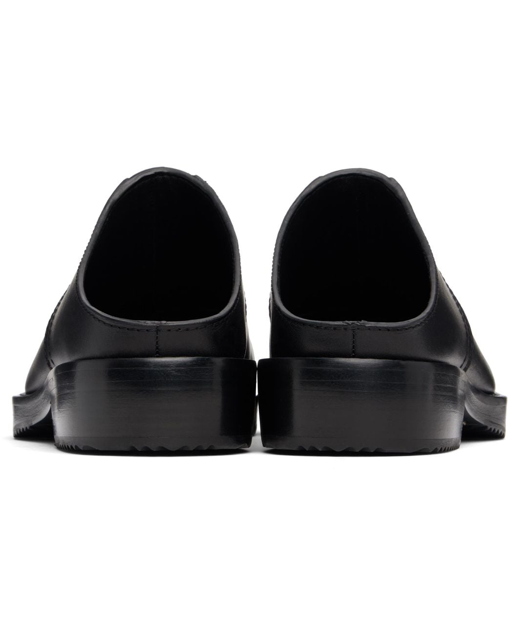 Dries Van Noten Black Leather Clogs for men