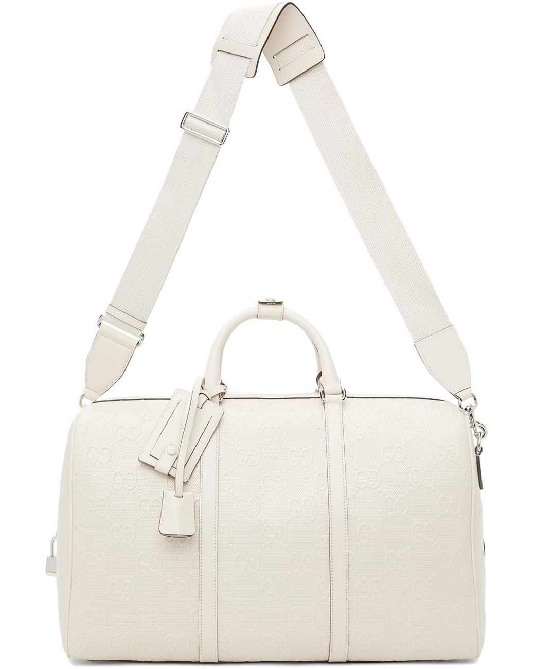 Gucci White GG Embossed Duffle Bag for Men Lyst