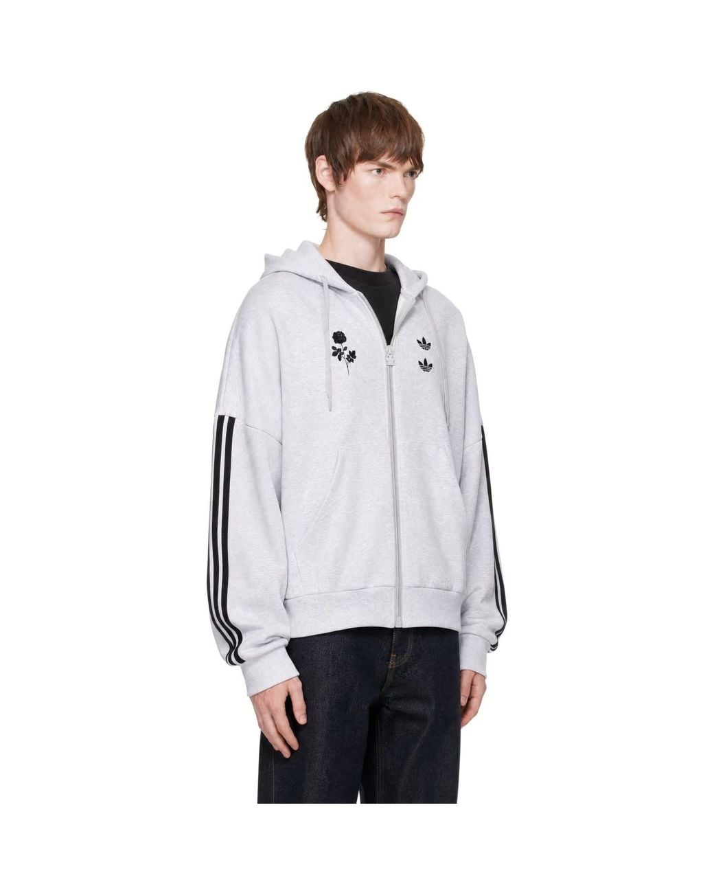 Willy Chavarria Gray Adidas Originals Edition Chavarria Fz Hoodie for men