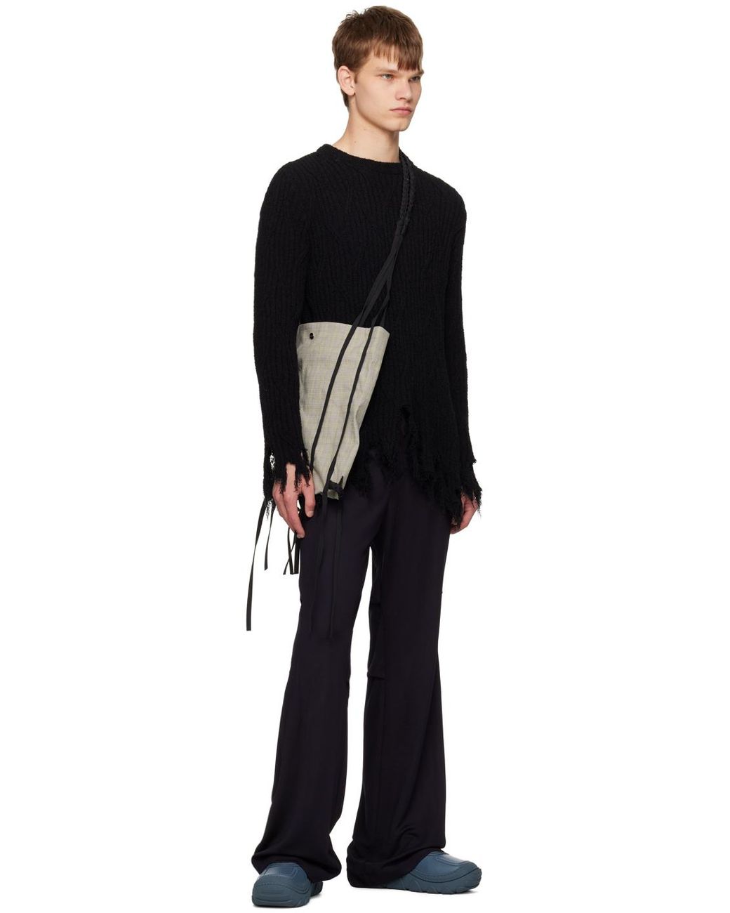 Kiko Kostadinov Gray Maersk Check Tote in Black for Men Kiko Kostadinov Gray Maersk Check Tote in Black for Men