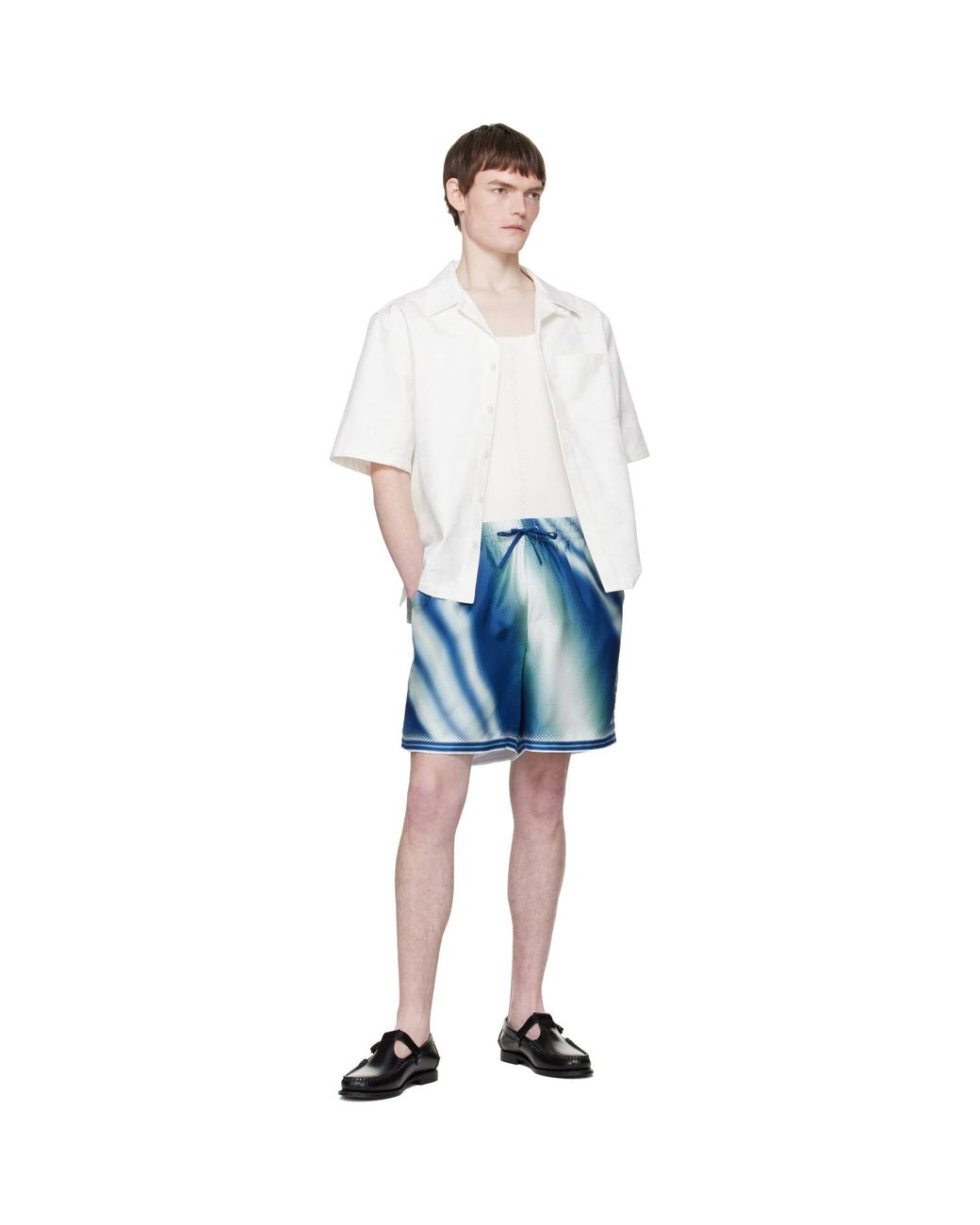 Casablanca White Monogram Short Sleeve Shirt for men