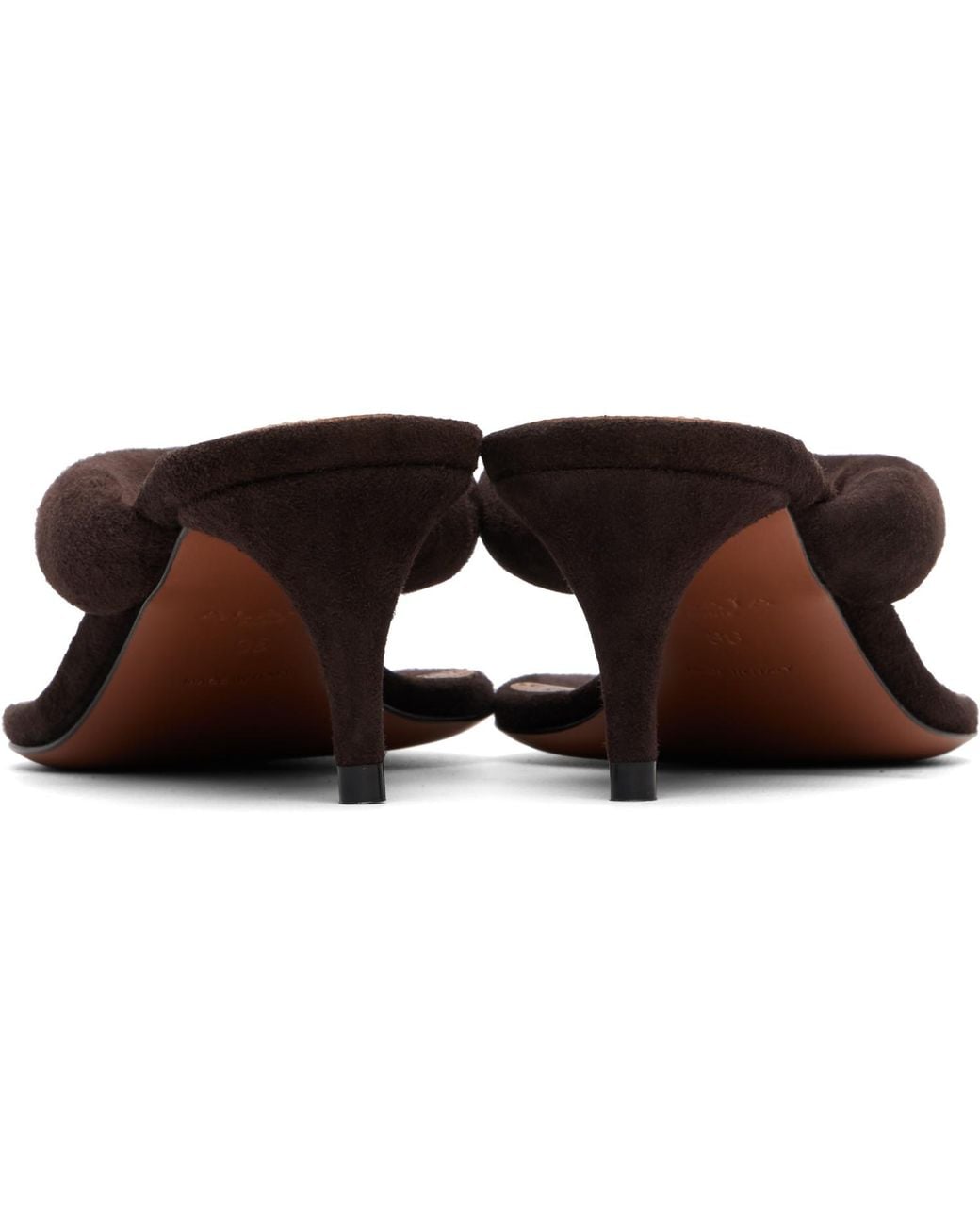 Alaïa Brown Thong Mules Heeled Sandals