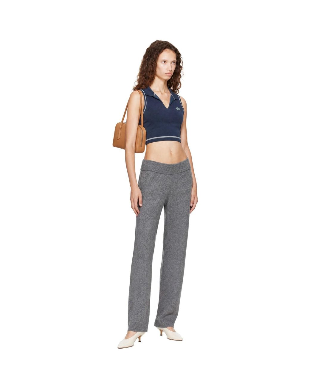 Lacoste Blue Polo Style Stretch Sports Bra