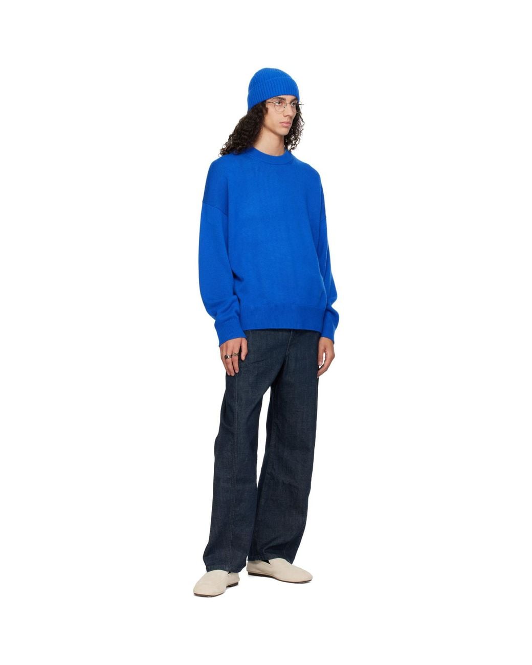 YACAIA Blue Ssense Exclusive Y-0008 Oversized Sweater for men