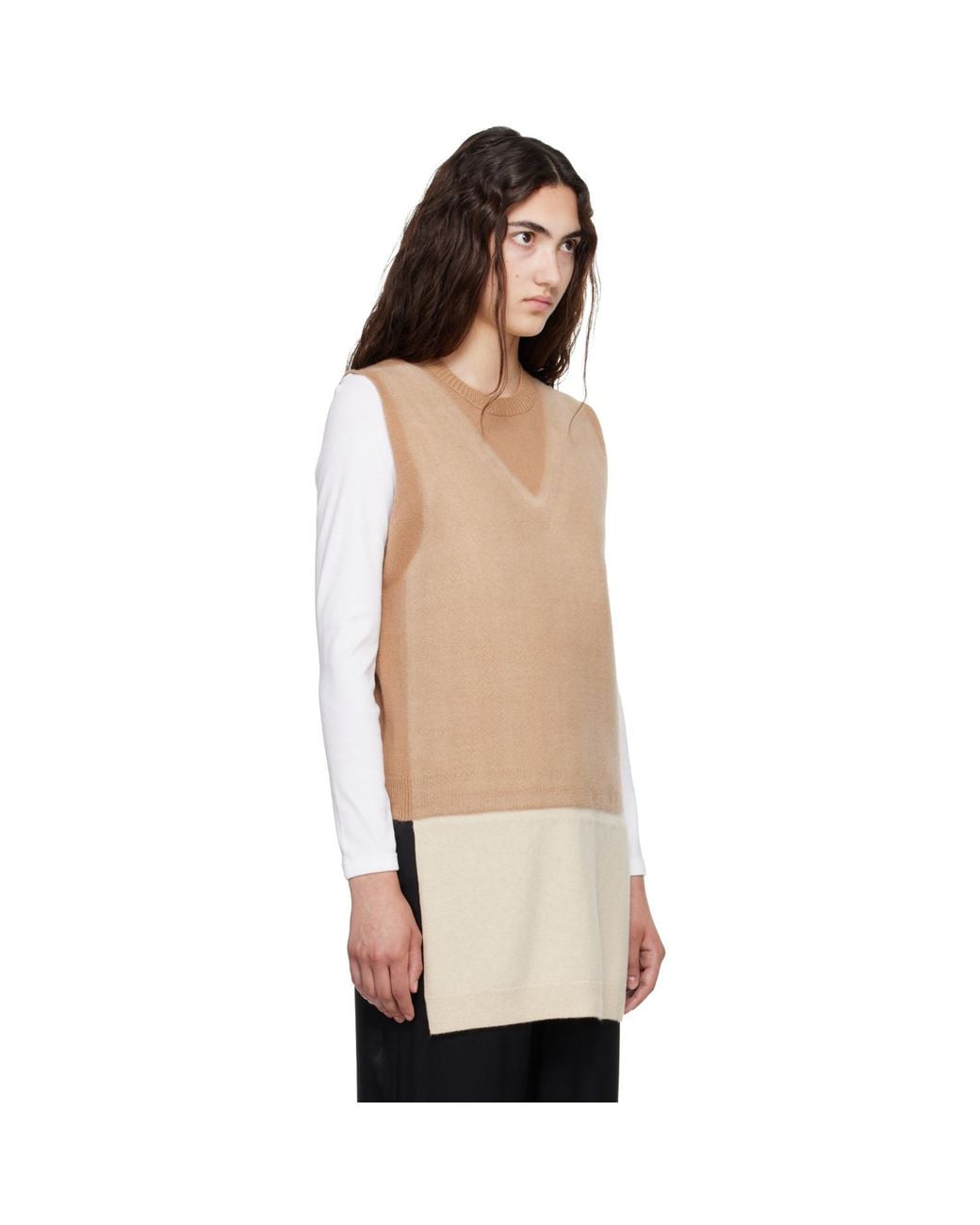 Maison Margiela Natural Tan & Fused Knit Vest