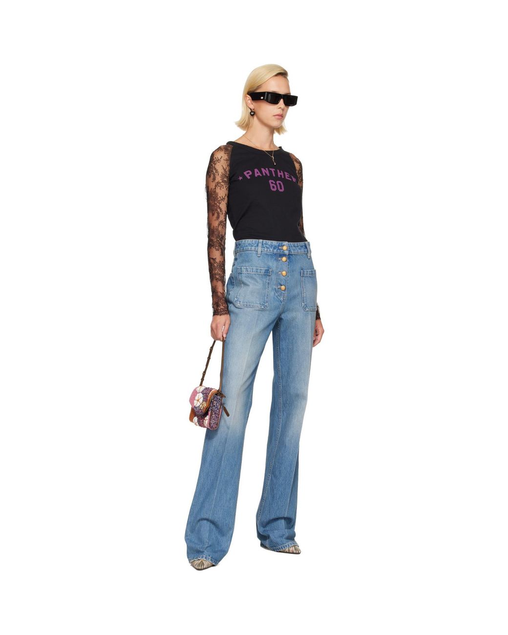 Valentino Blue Denim Exposed Button Jeans