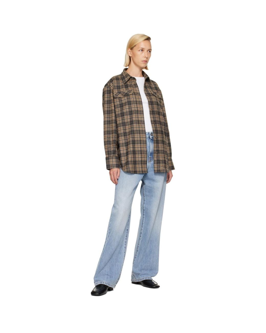 Rohe Brown Western Checked Overshirt