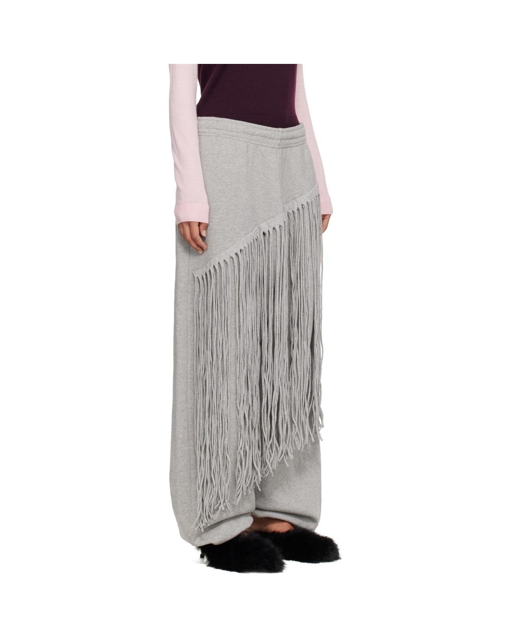 Abra Gray Frange Jogging Pants