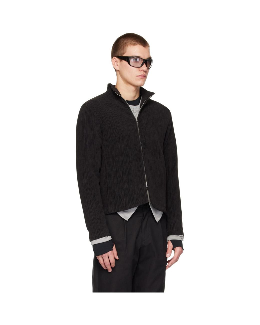 Post Archive Faction PAF Black Corduroy Track Jacket for men