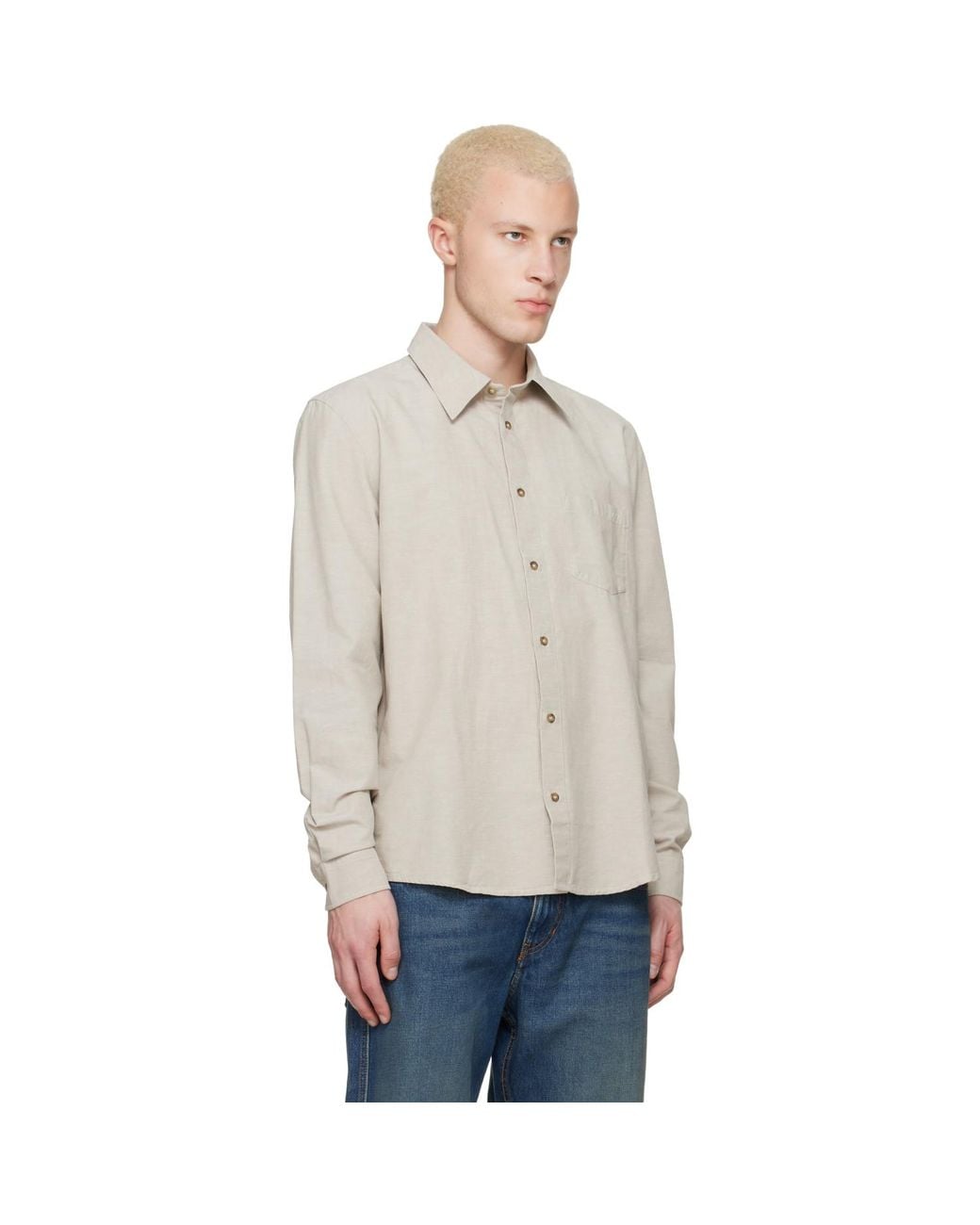 A.P.C. Black Taupe Harris Shirt for men