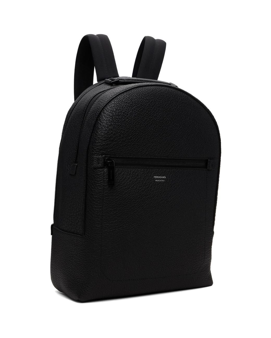 Ferragamo Black Leather Backpack for men
