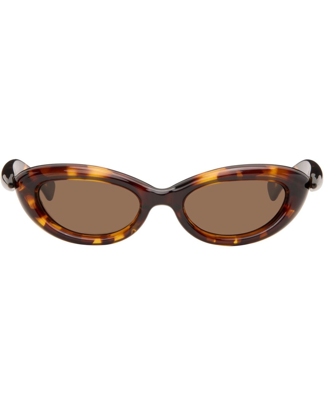 Bottega Veneta Brown Sardine Oval Sunglasses