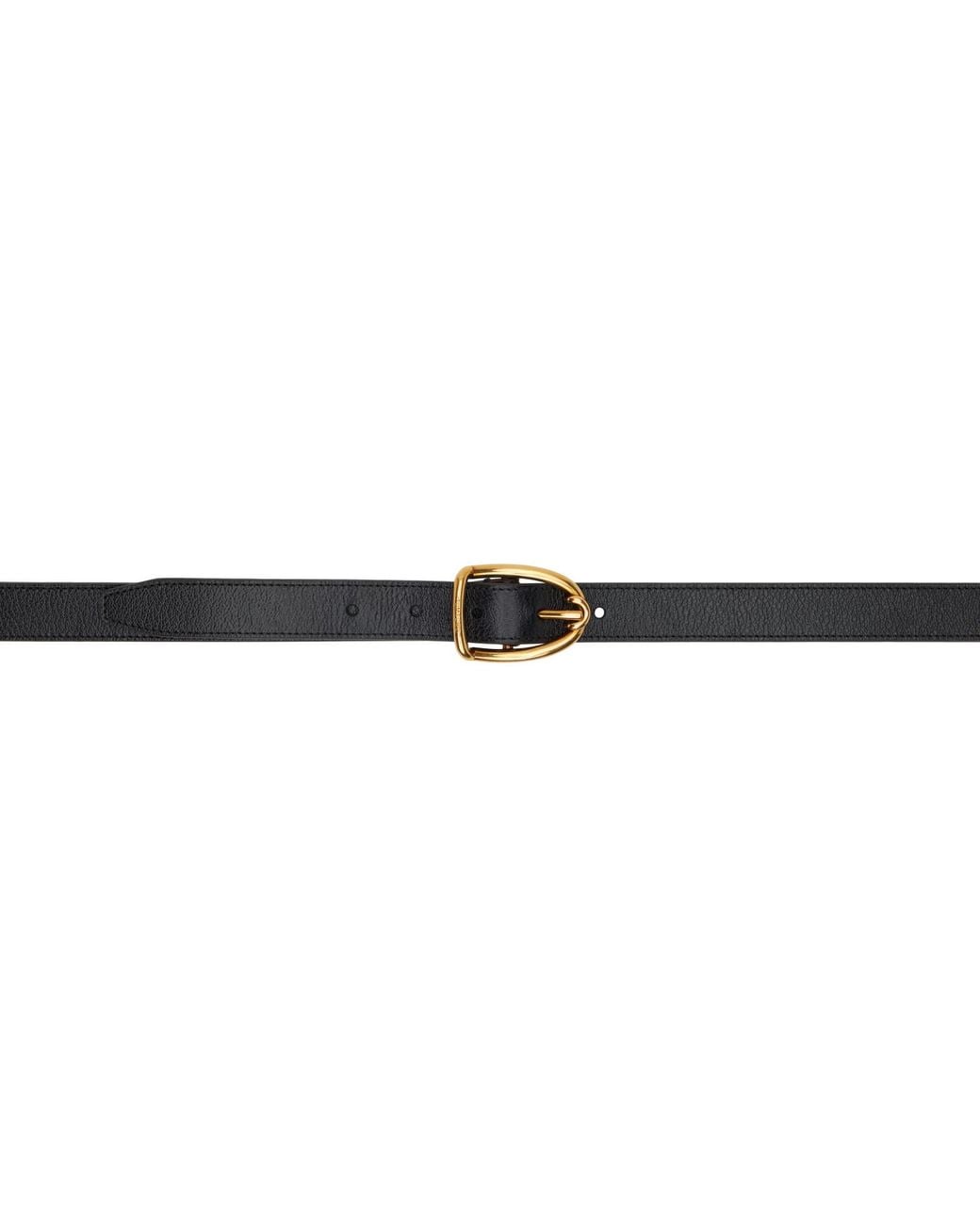 Tom Ford Black Angled Buckle Belt for men