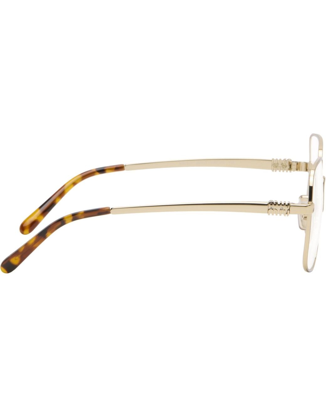 Miu Miu Black Large Square Metal Glasses