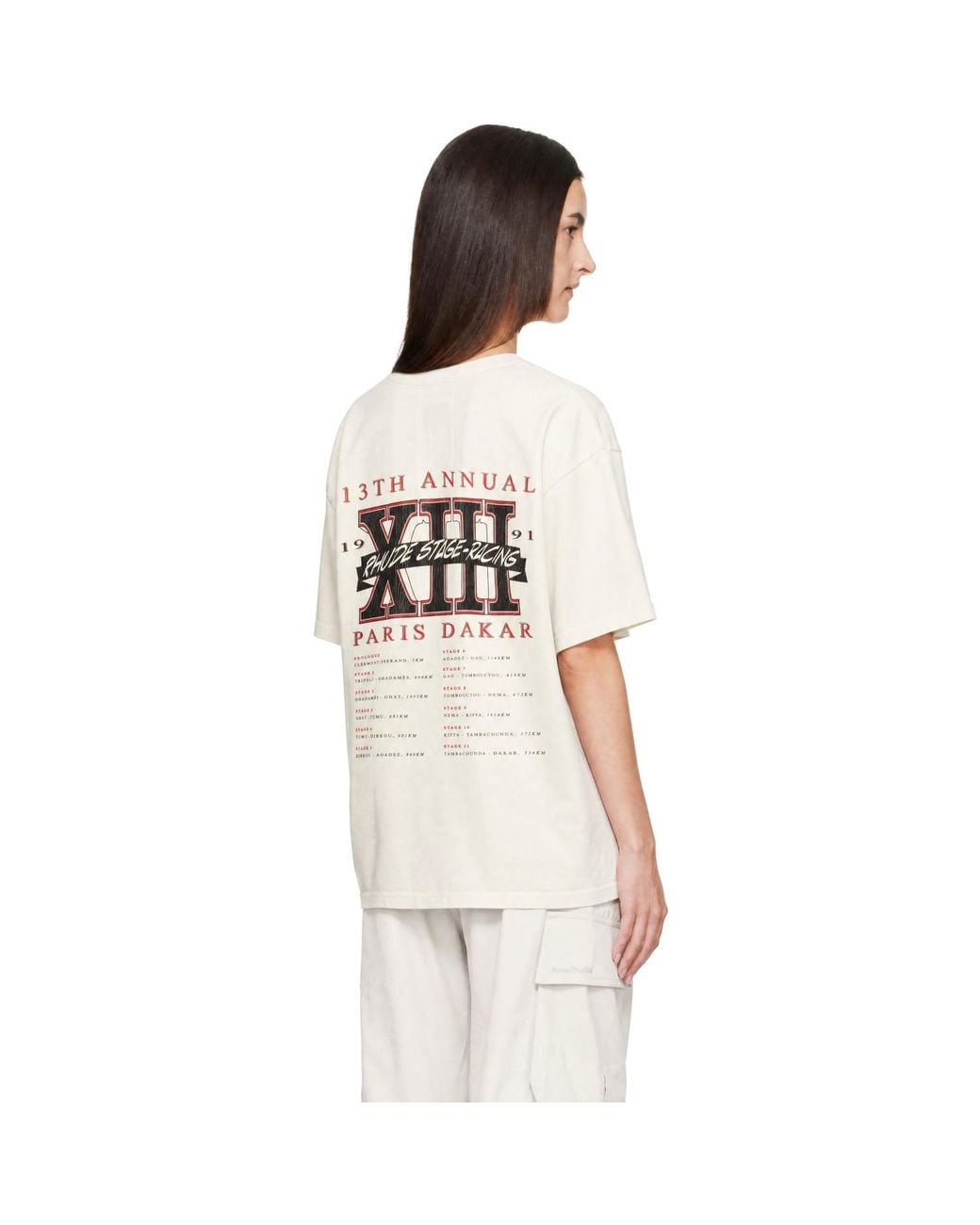 Rhude White Off- Stage Racing' T-Shirt