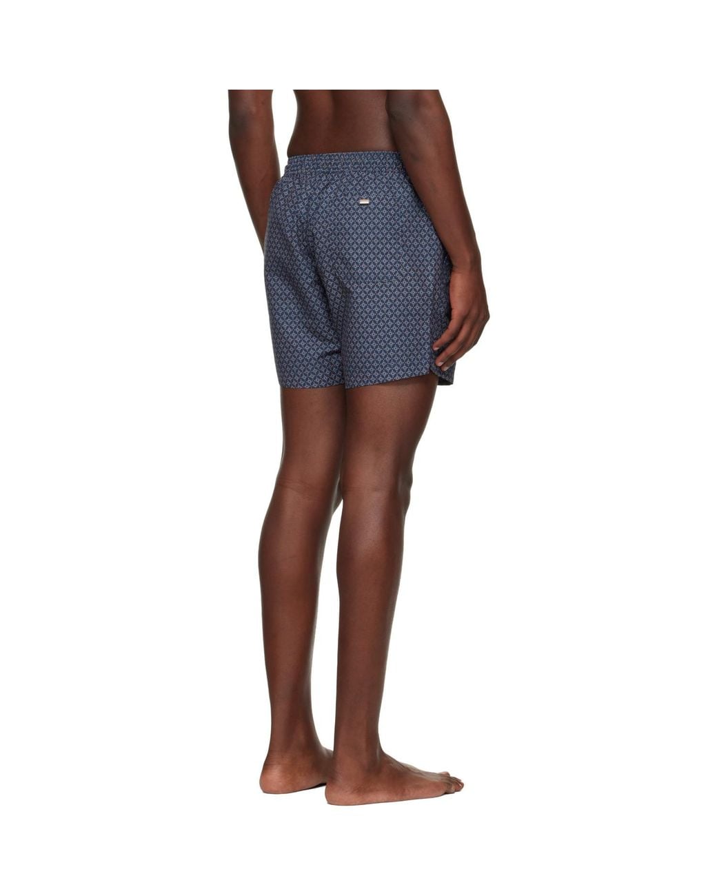 Boss Blue Micro-Print Swim Shorts for men