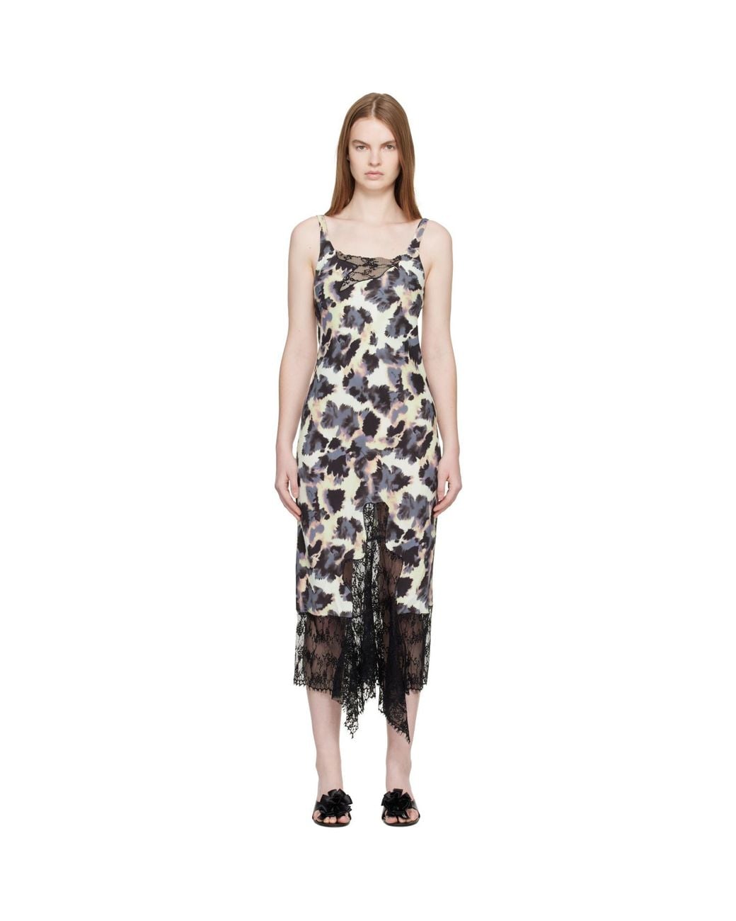Collina Strada Black Anemone Midi Dress