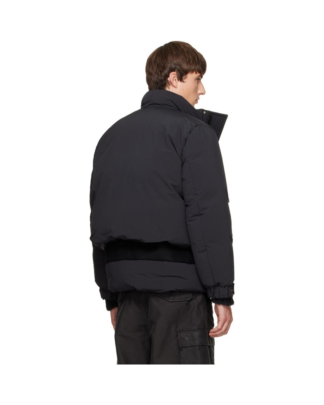 Sacai Black Down Puffer Blouson Jacket for men