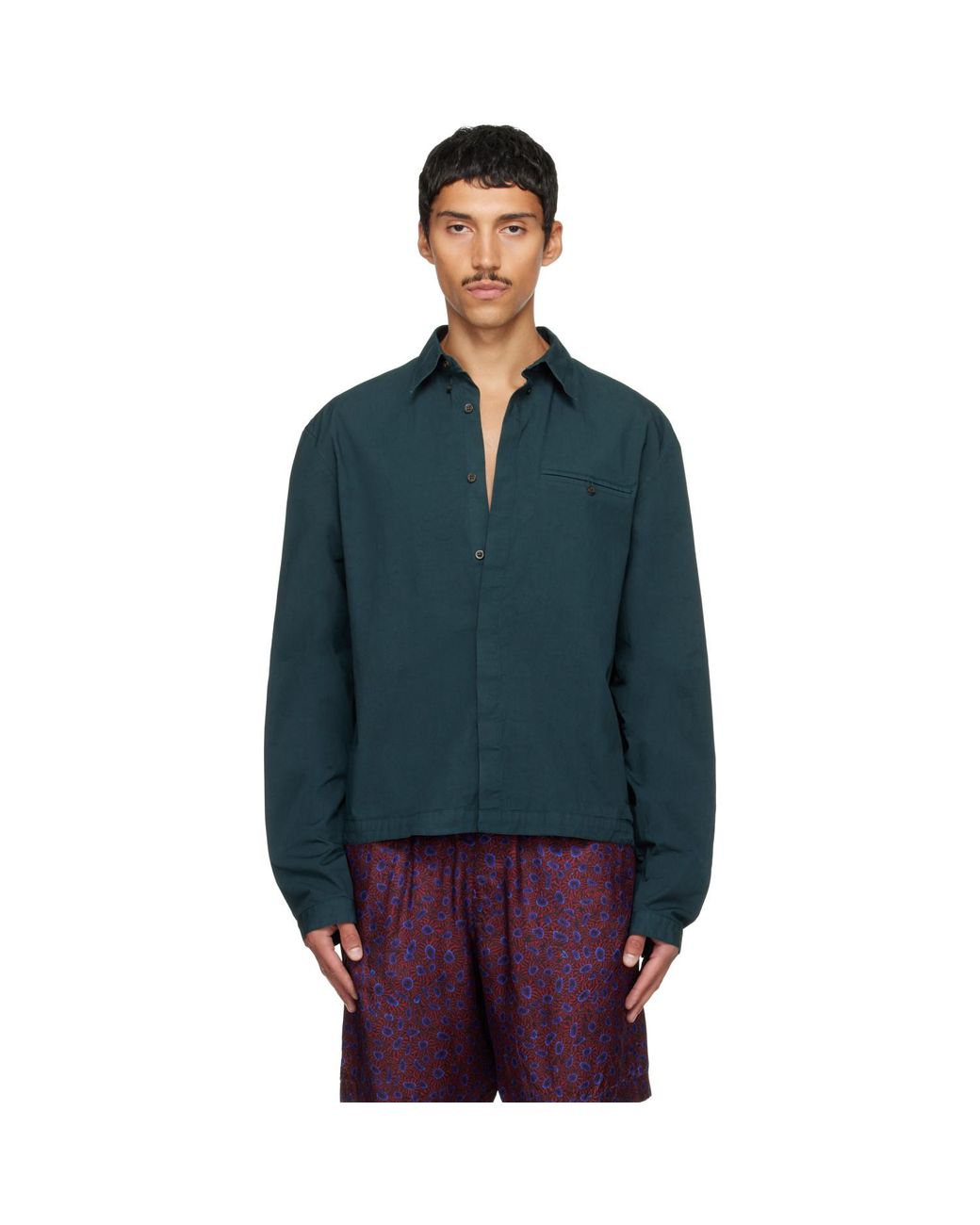 Dries Van Noten Blue Cotton Shirt for men