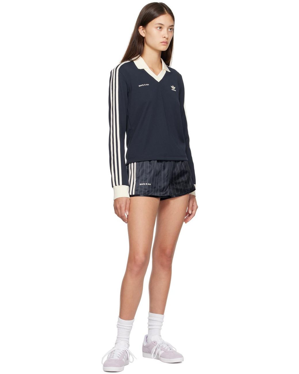 Sporty & Rich Sportyrich Adidas Originalsエディション ネイビー ショートパンツ ブラック | Lyst