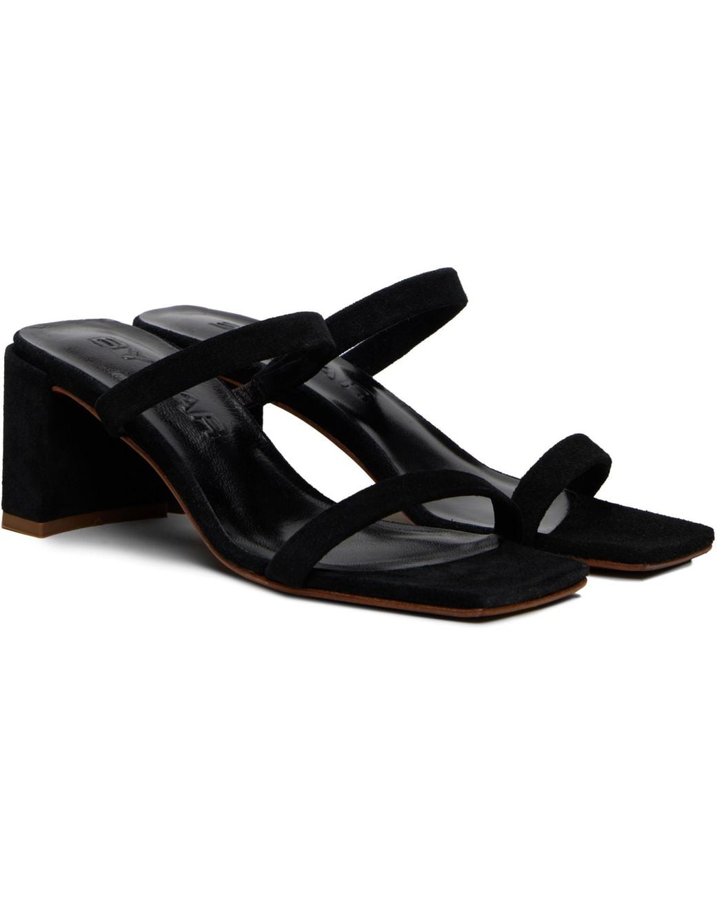 By Far Black Tanya Heeled Sandals