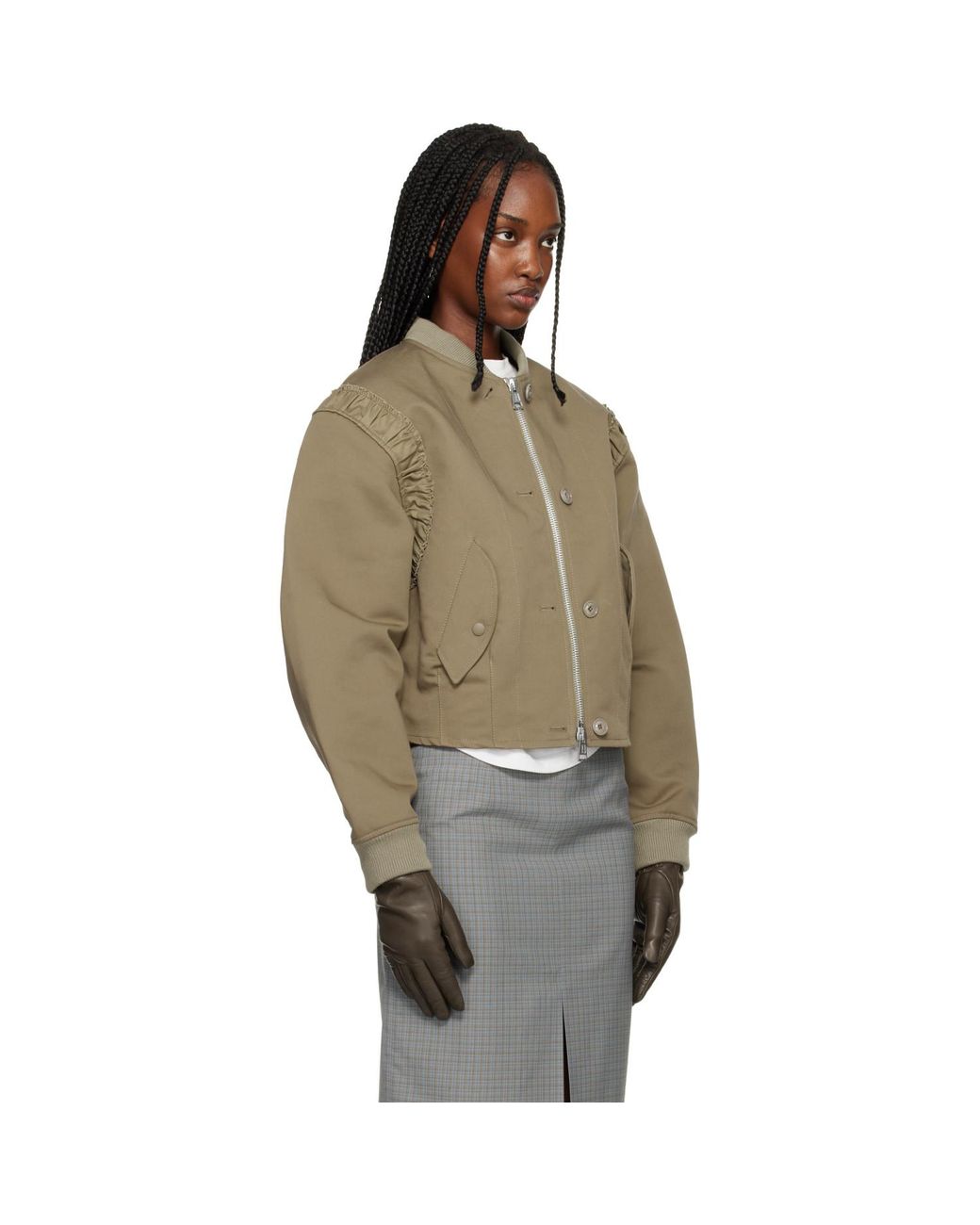 Our Legacy Multicolor Khaki Frill Bomber Jacket