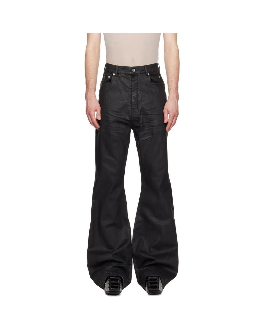 Rick Owens Black Temple Bolan Bootcut Jeans for men