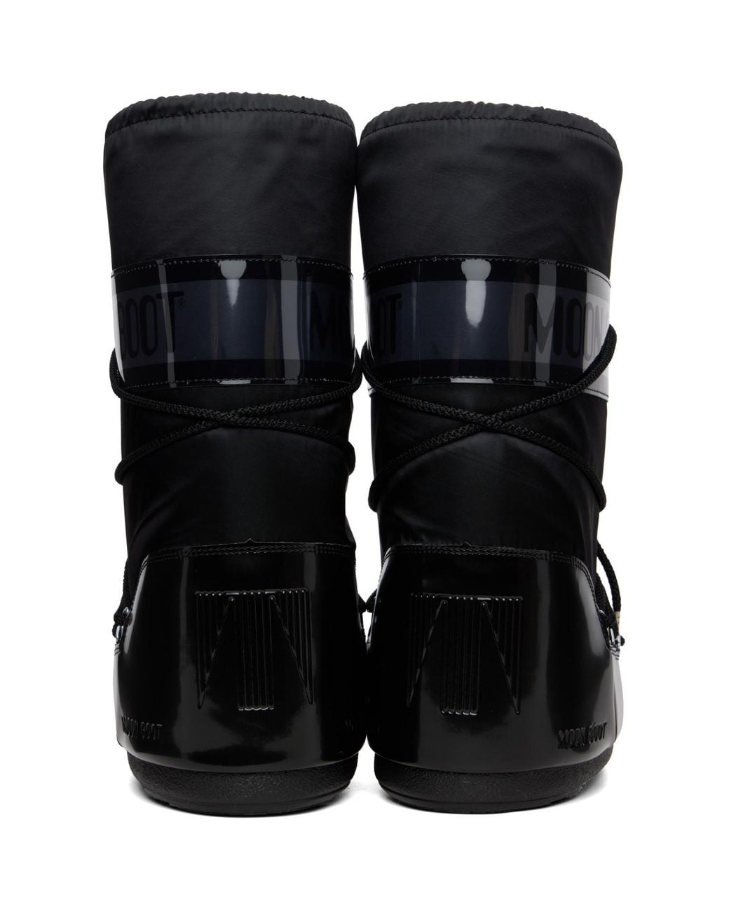 Moon Boot Black Icon Glance Satin Boots for men
