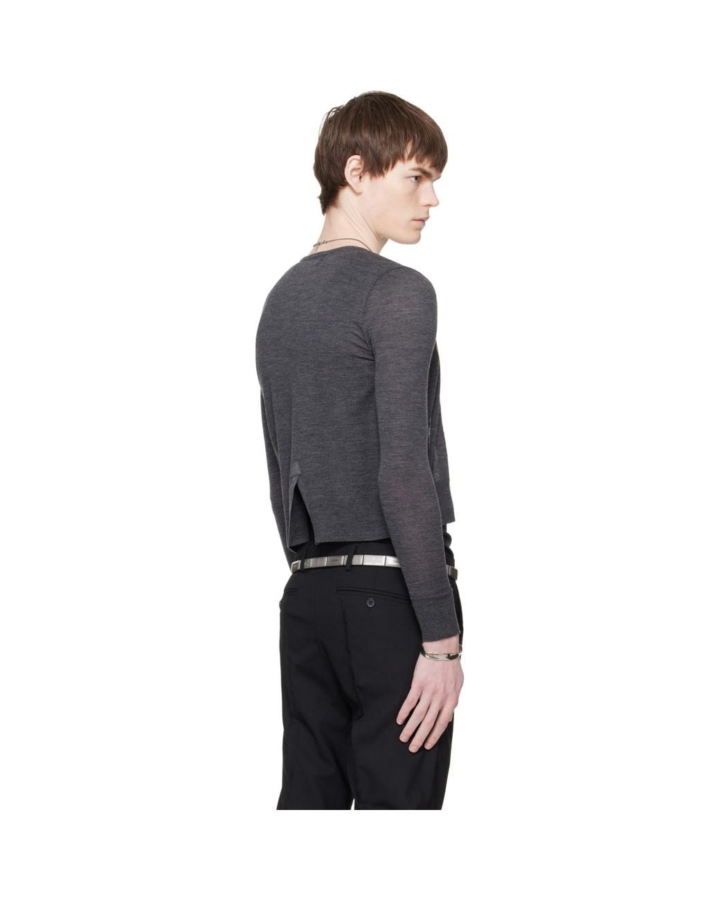 HODAKOVA Blue Knitted Long Sleeve Cardigan for men