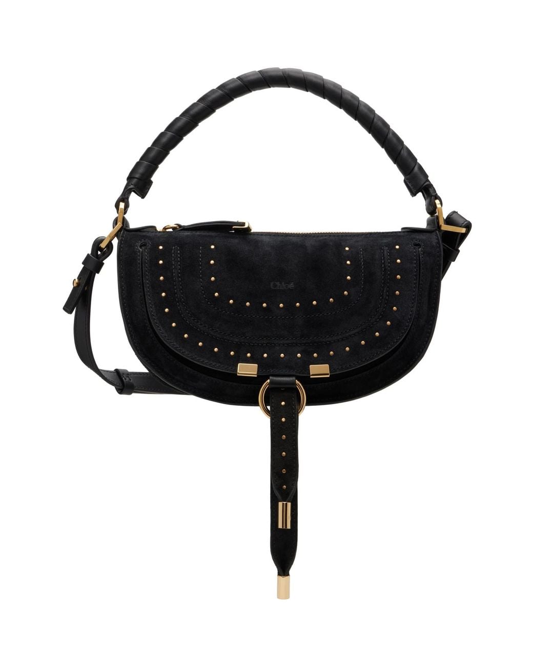 Chloé Black Marci Suede Stud Bag
