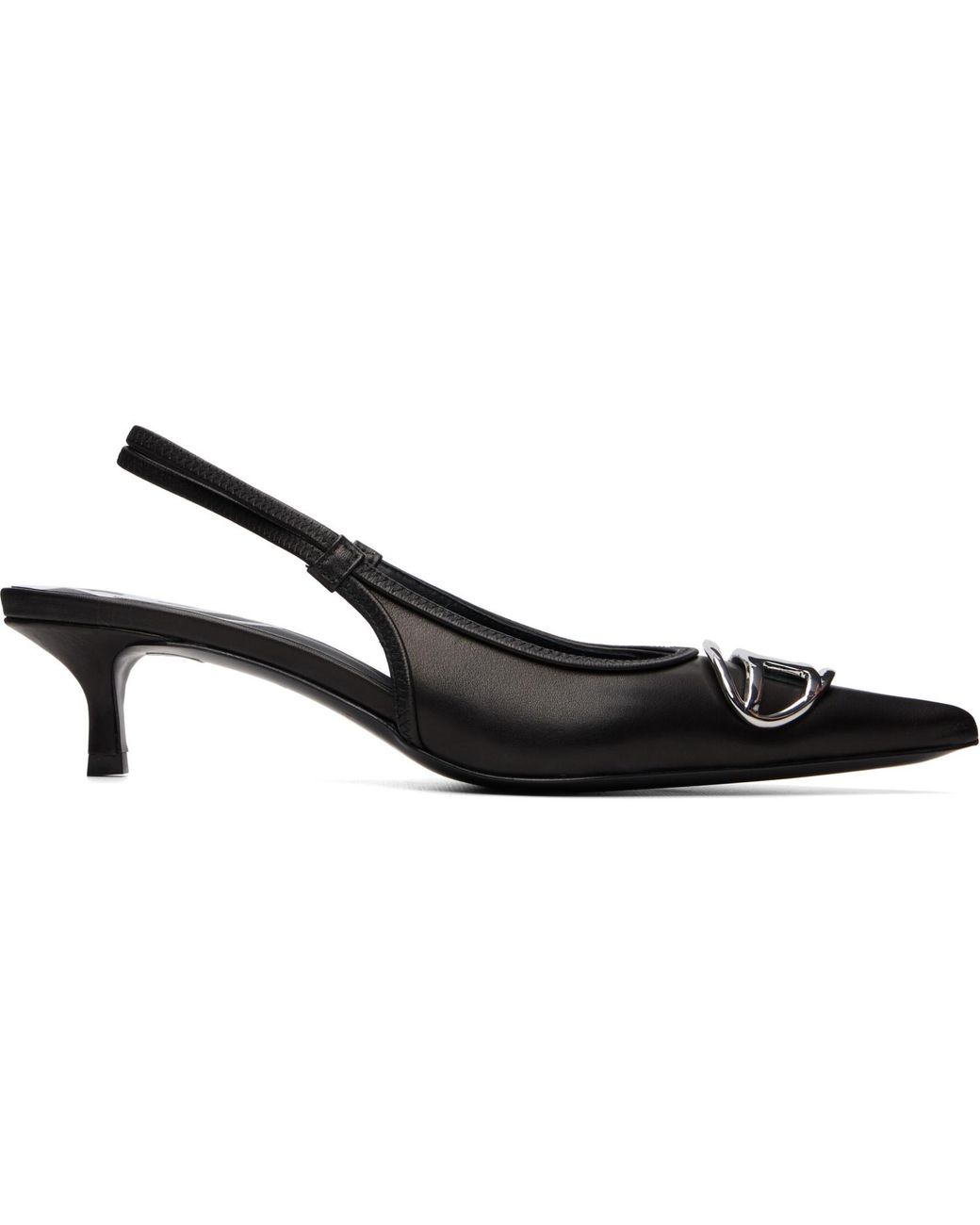 DIESEL Black D-Venus Sb 40 Slingback Heels