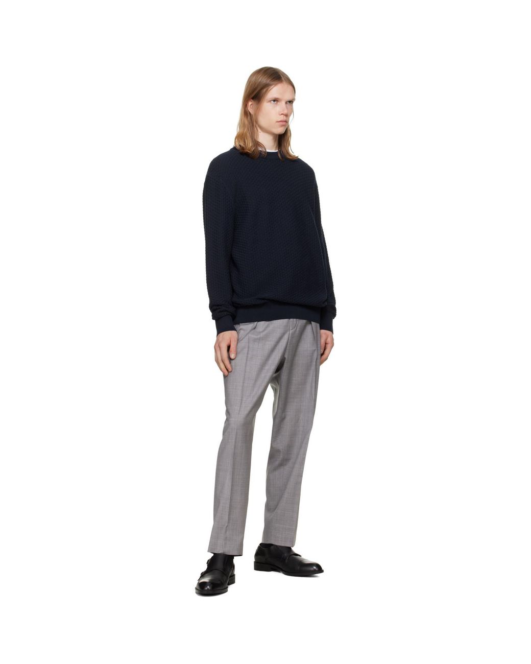 Boss Black Pleated Trousers for men