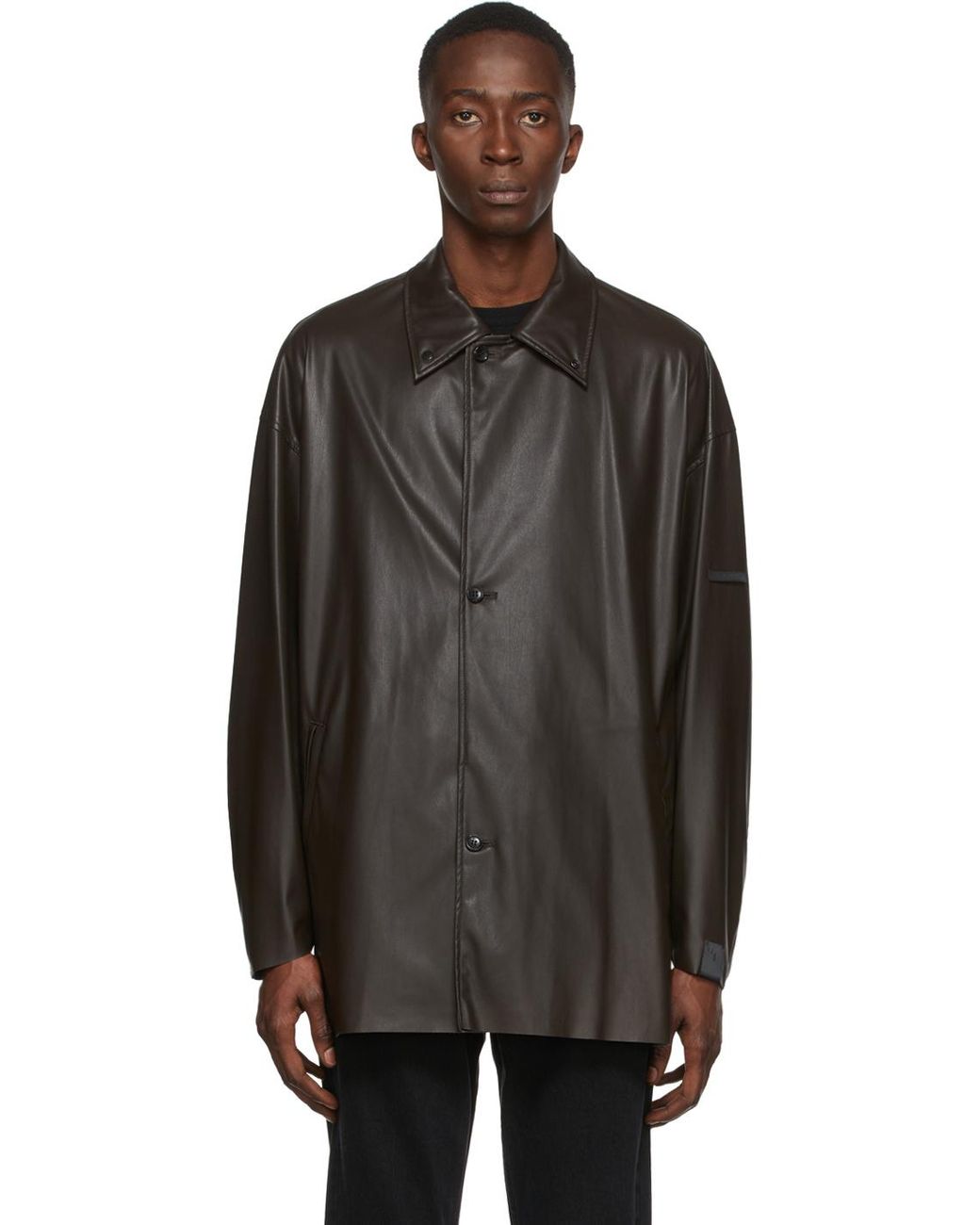 N. Hoolywood Faux-leather Jacket in Black for Men | Lyst