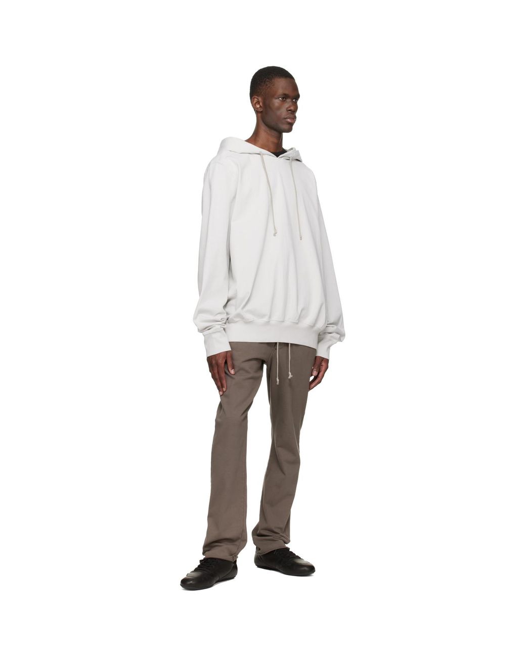 Rick Owens White Off- Temple Oversized Hoodie for men