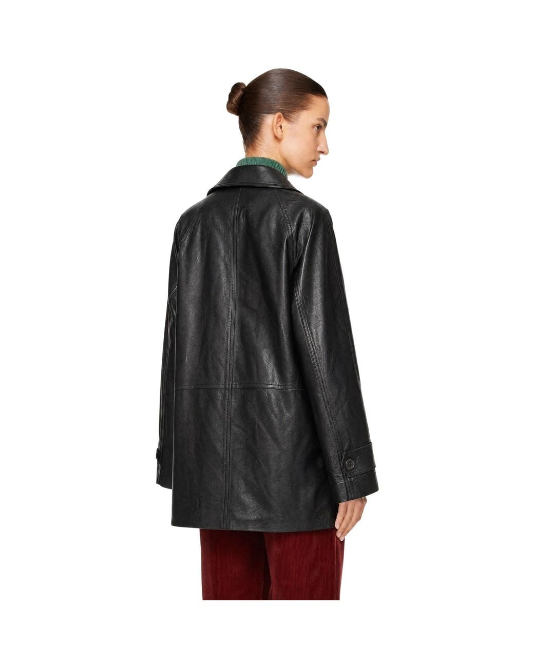 DUNST Black Lily Alter-Leather Half Jacket