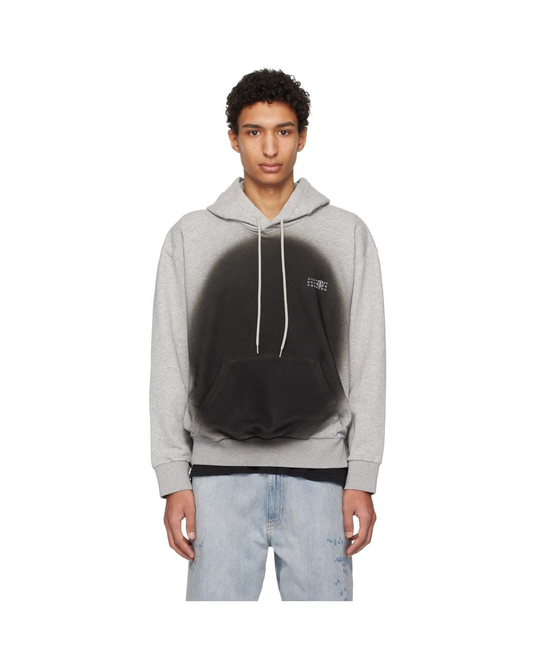 MM6 by Maison Margiela Black Spray Print Hoodie for men