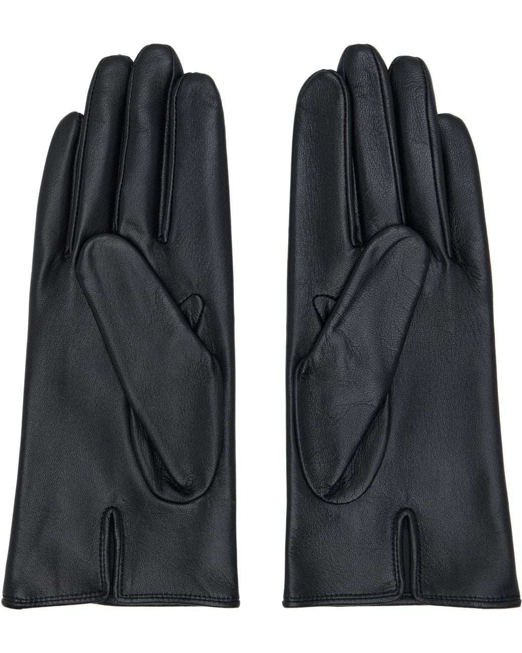 Ssstein Black Leather Gloves for men