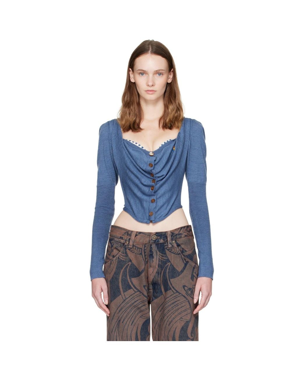 Vivienne Westwood Blue Bea Corset Cardigan