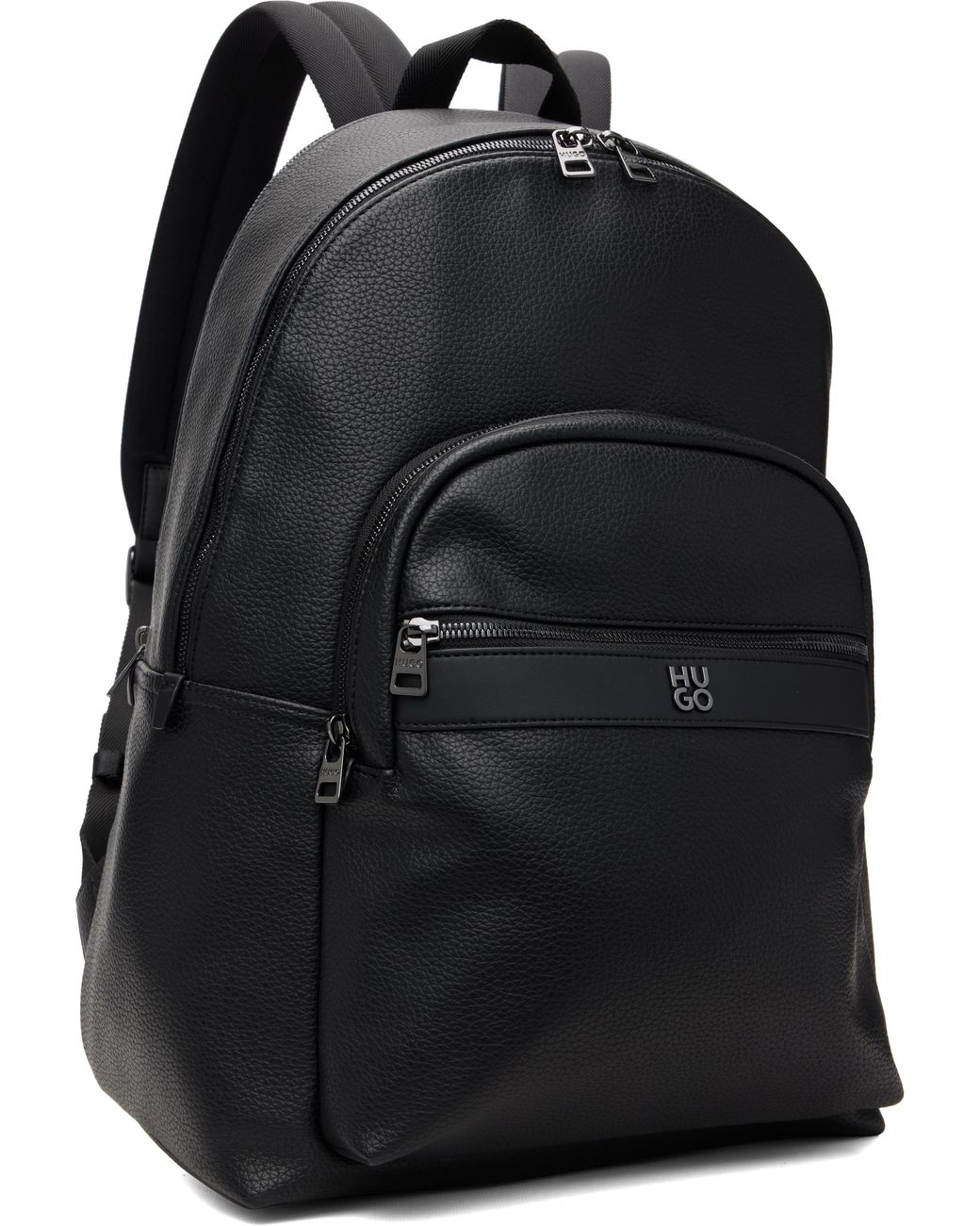HUGO Grained Faux-leather Backpack in Black for Men | Lyst