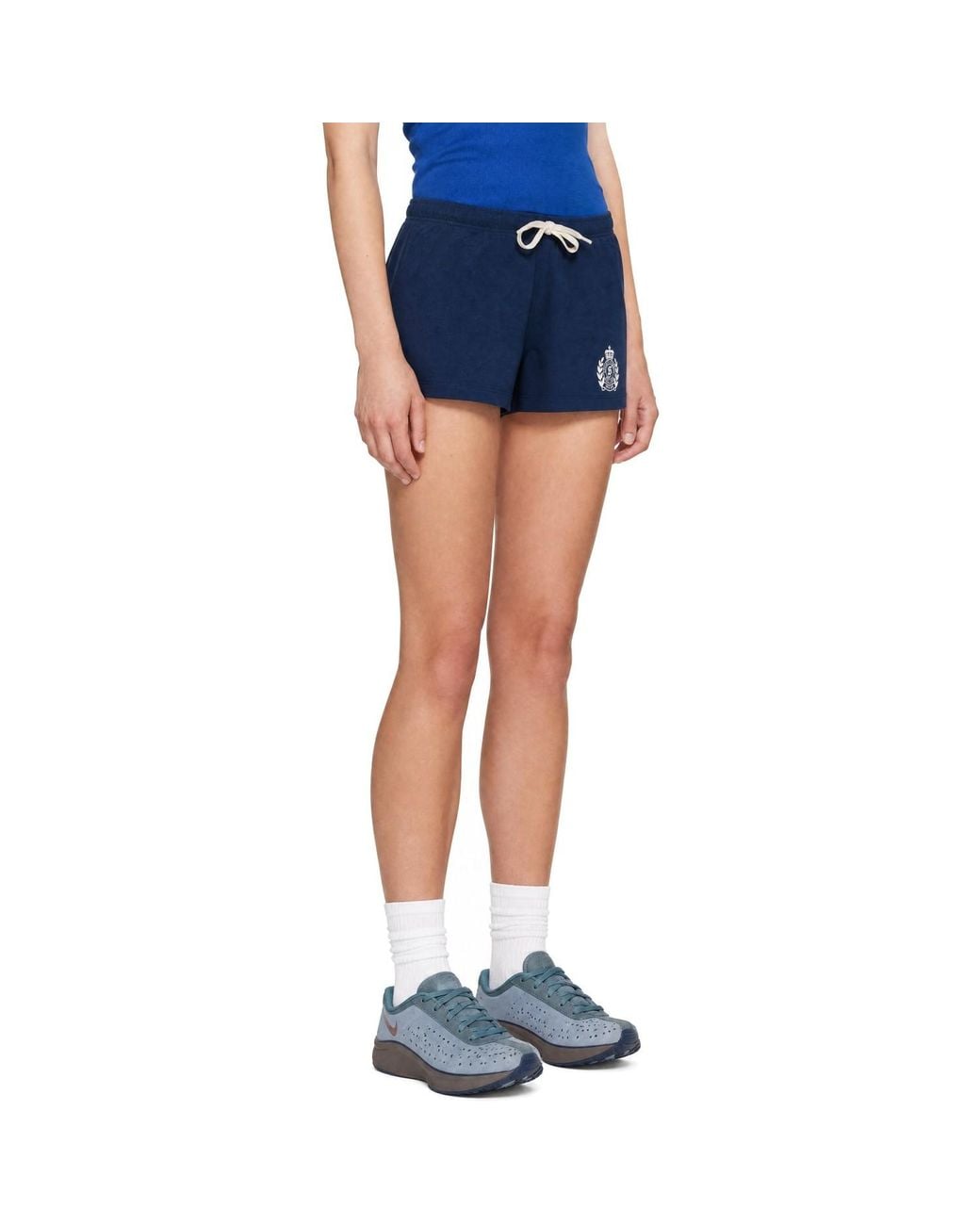 Sporty & Rich Blue Ny Crest Lounge Shorts