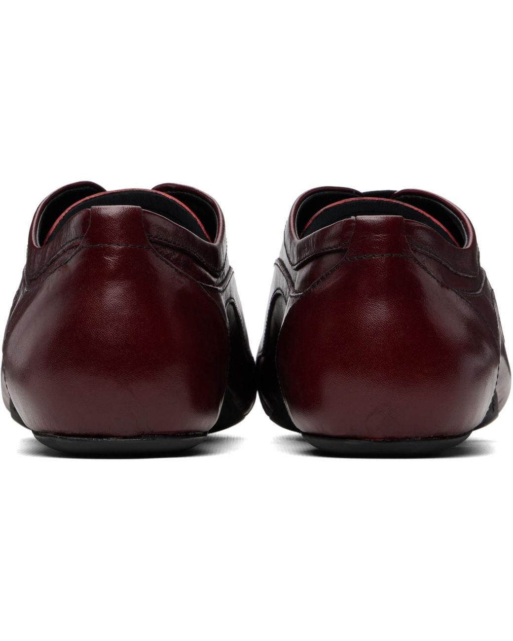Dries Van Noten Brown Burgundy Leather Ballerina Sneakers for men