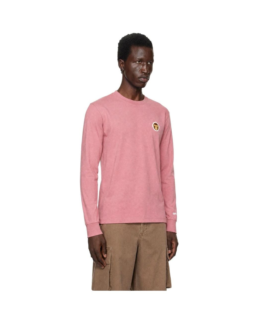 Aape By A Bathing Ape Pink 'Aaper' Long Sleeve T-Shirt for men
