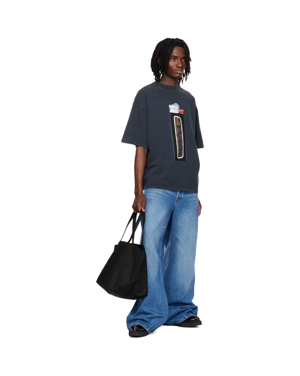 Alexander Wang Blue Oversized Graphic T-Shirt for men