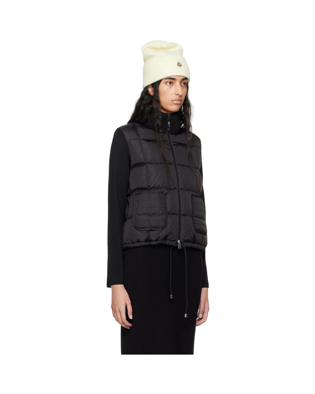 Moncler Black Paneled Down Cardigan