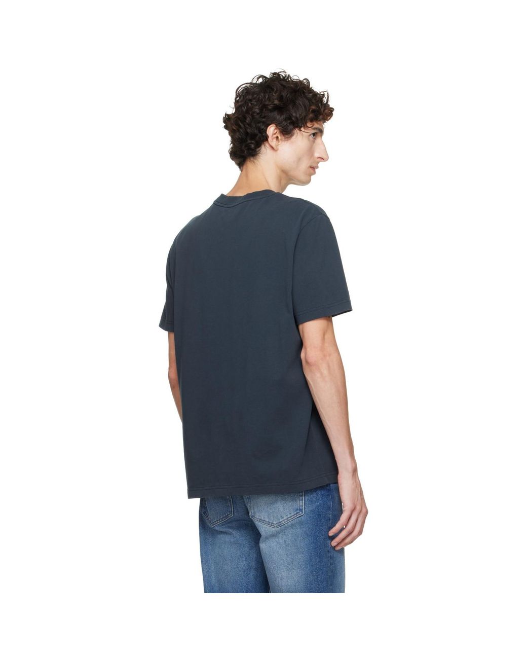 A.P.C. Blue Vintage-Effect T-Shirt for men