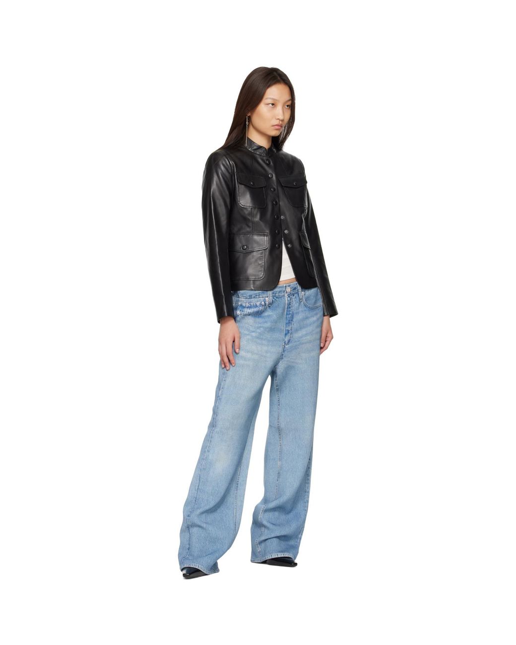 Rag & Bone Black Mercer Leather Blazer