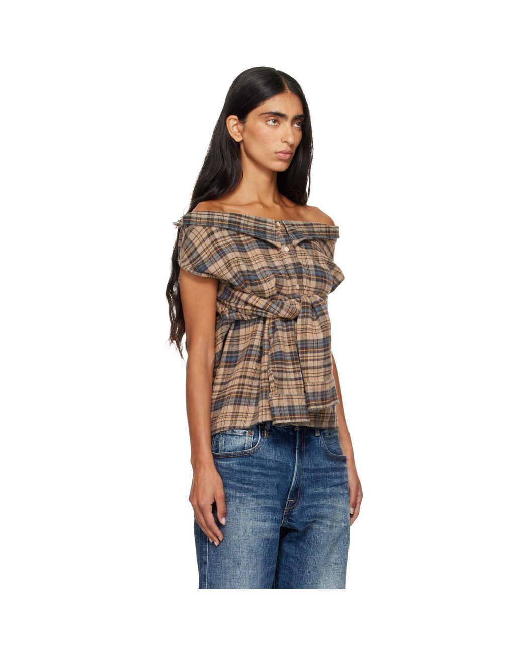 R13 Black Front Tie Shirt