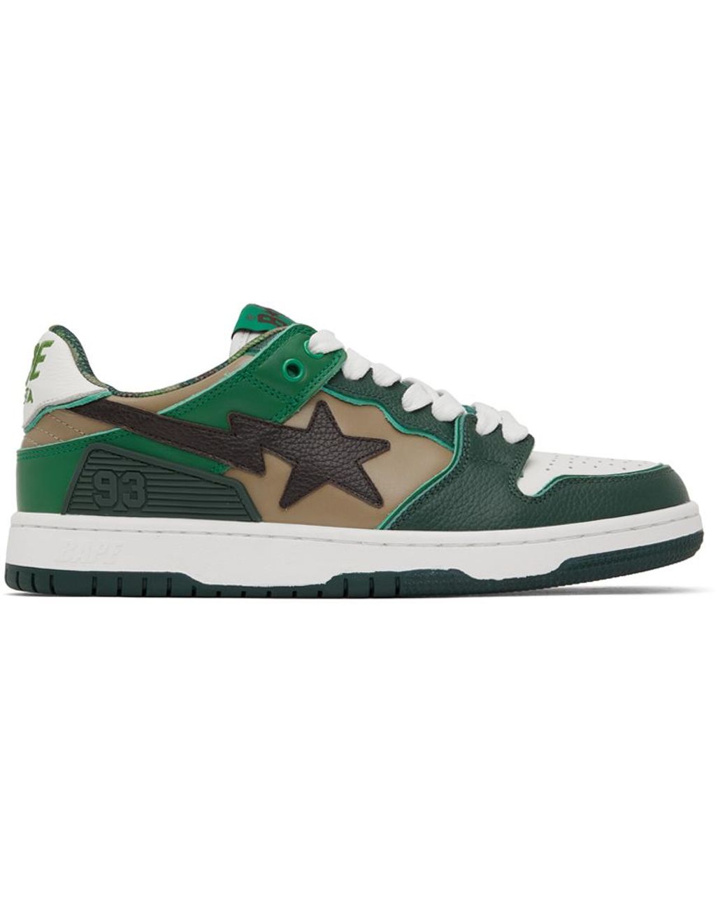 A Bathing Ape Leather Abc Sk8 Sta #2 M2 Sneakers in Green for Men ...